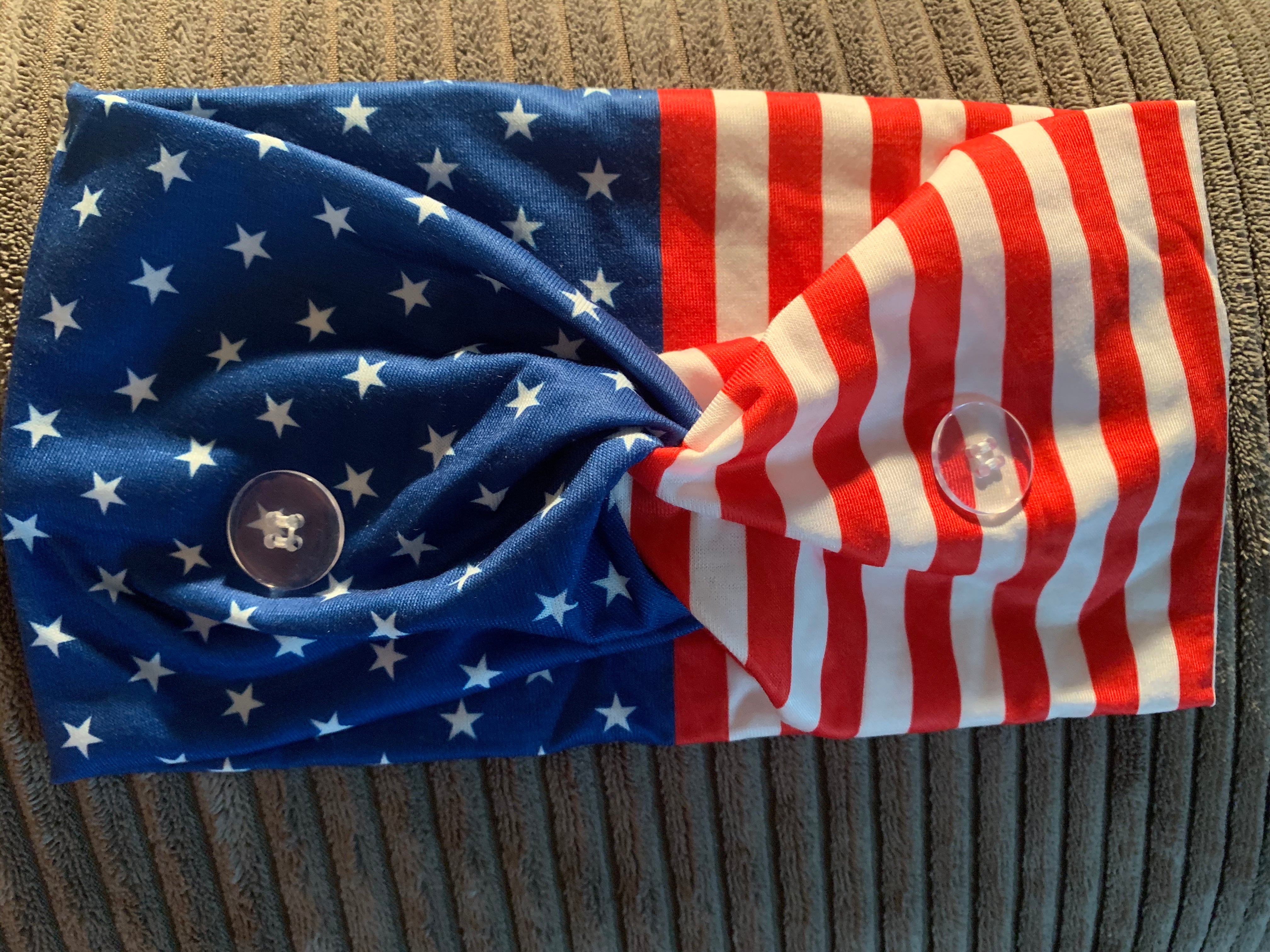 American Flag Wide Headband