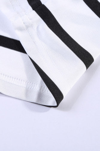 Pink Leopard Print Striped Color Block Silky Tee