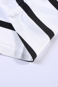 Pink Leopard Print Striped Color Block Silky Tee