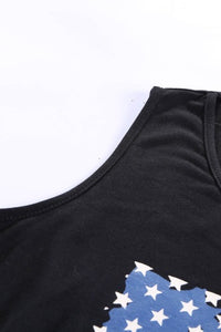 Distressed American Flag Black Knit Tank