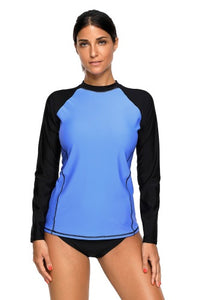 Blue With Black Long Sleeve Sport Top