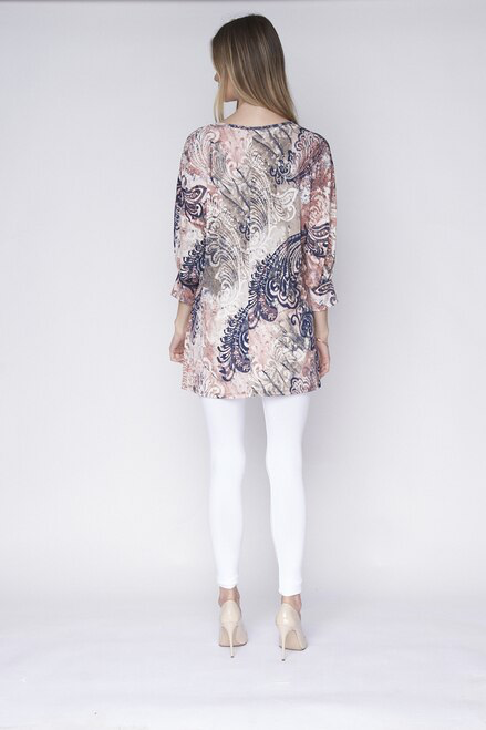 Mauve Navy Print Silky Tunic