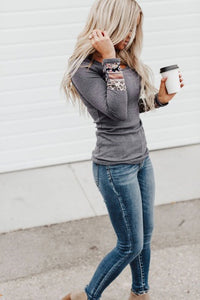 Patchwork Cuff Ribbed Shirt