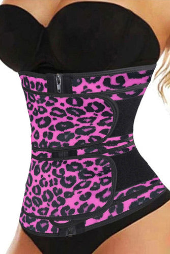 Bright Pink Leopard Print Corset