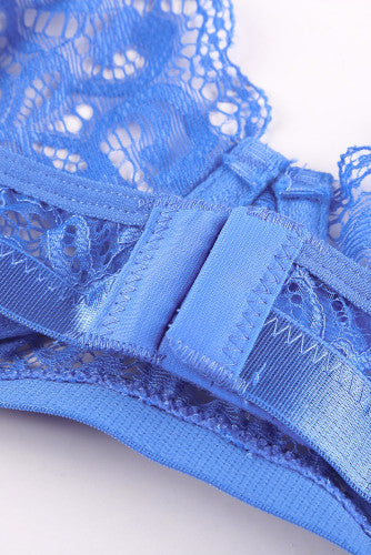 Sky Blue Romantic Night Lace Bralette Lingerie Set