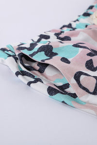 Pastel Leopard Print Pocketed Shorts
