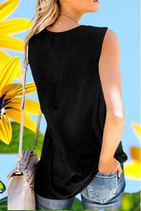 Sunflower On Black and White Flag Tank