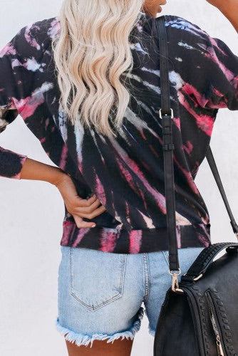 Black Pastel Splash Knit Pullover