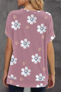 Rosy Pink Daisy Print T-shirt