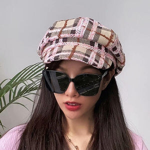 Pink Plaid Glam Hat