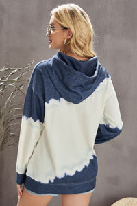 Navy/Cream Tie Dye Hooded Sweatshirt