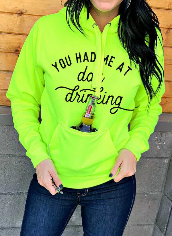 Lime Day Drinking Hooded Sweatshirt