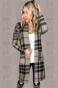 •Open front style brings a streamlined look.  •Plaid print outwear are the essential item for your wardrobe.  •Easy to pair with jeans, shorts, skinny leggings and stylish boot etc.  •It's comfortable, soft, and fits so well.  Thicker cotton blend material.  Runs true to size guide. 