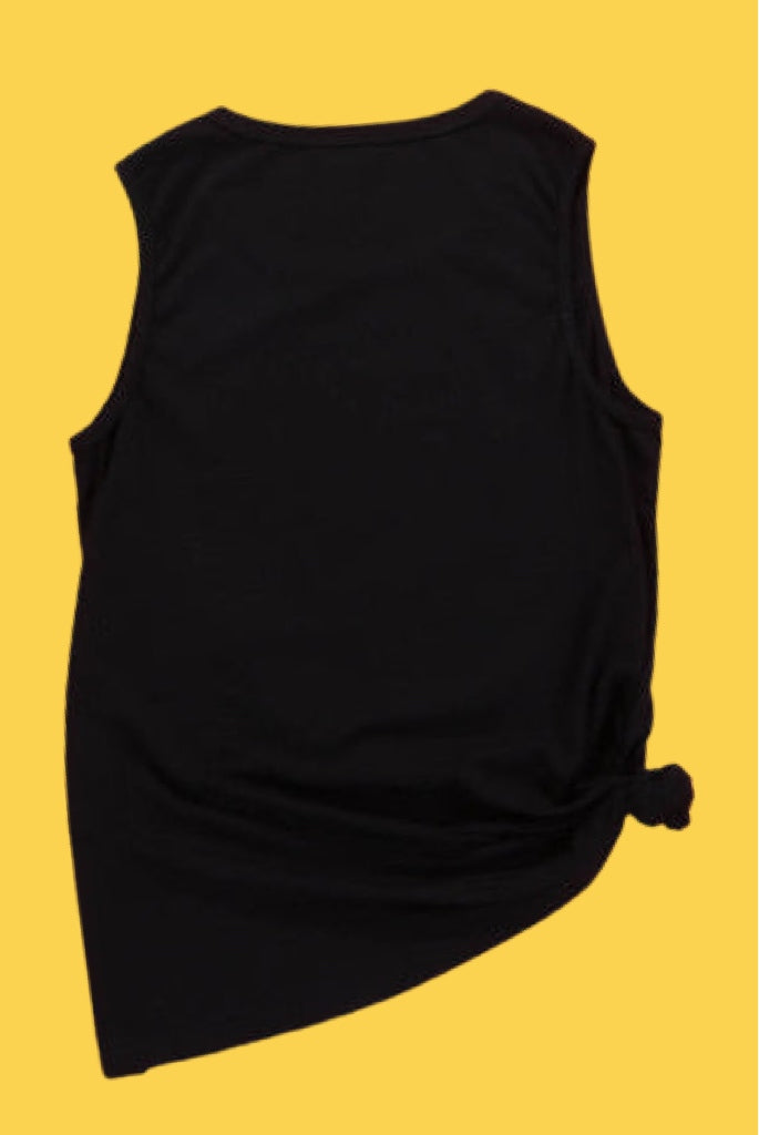 Sunflower On Black and White Flag Tank
