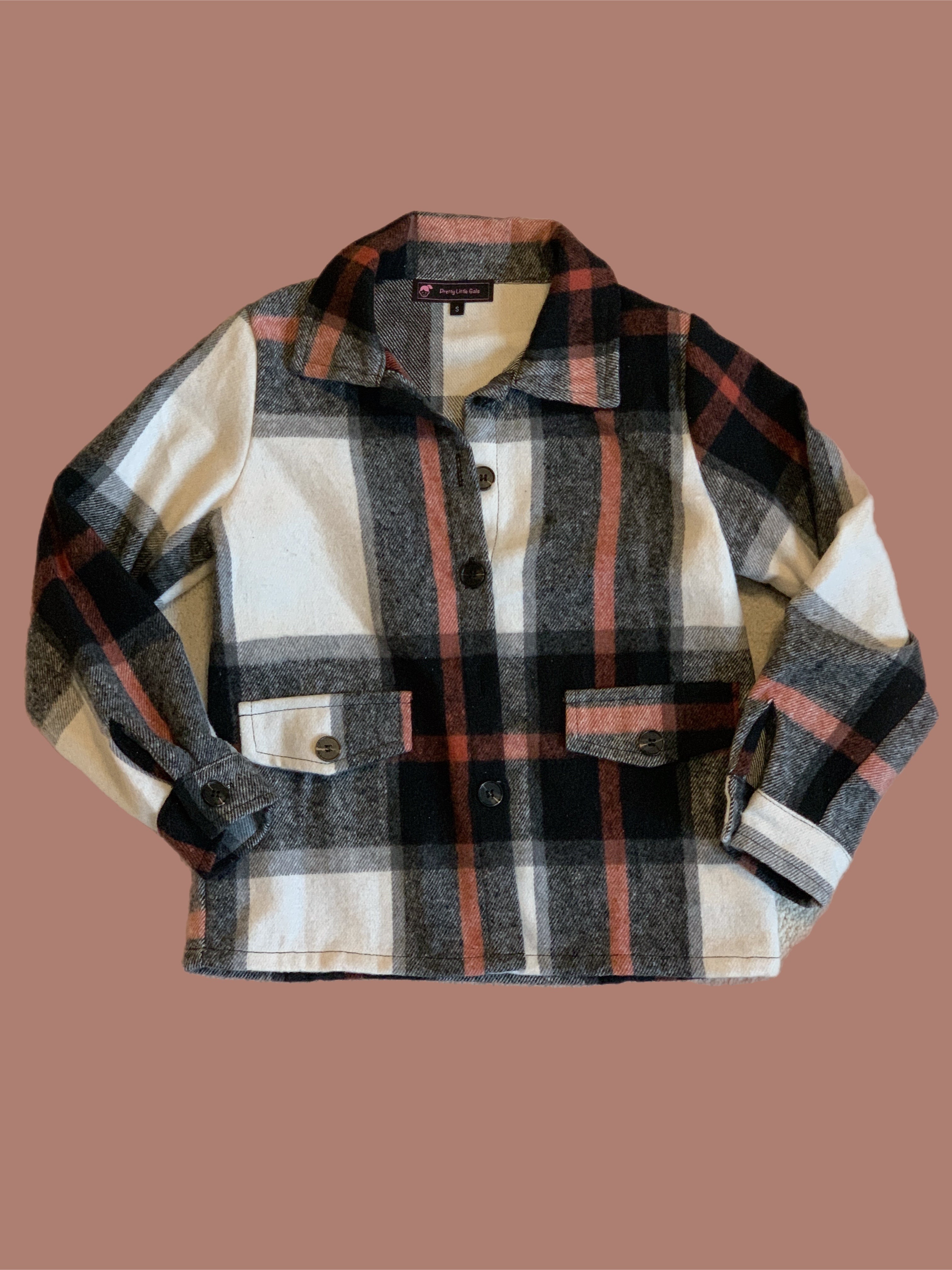 Girls Multi Plaid Shacket