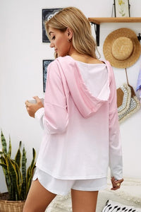 Pink Gradient Hoodie Shorts Lounge Set