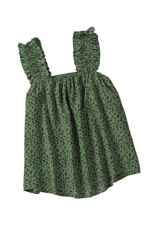 Green Mini Floral Smocked Flowy Tank
